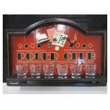 Poker Club Wooden Wall Art 6 Shot Glass Display