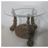Industrial Modern Globe Weights & Bell Glass Table