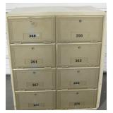 Vintage 8 Slot Metal Post Office Mail Boxes