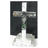 Cross Figure on Base w/ Craquelure Mirror Pattern