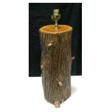 Vintage Tree Trunk Made Table Lamp w/ Varnish