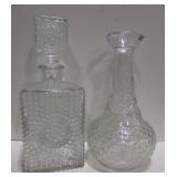 2 American Glass Genie & Rectangular Decanters