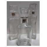 3 Various American Glass Corked Decanters