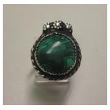 Sterling Silver & Malachite Southwest Ring