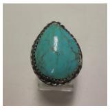 Sterling Silver Utah Spiderweb Turquoise SW Ring