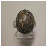 Sterling Silver Leopard Jasper Southwest Ring
