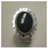 Sterling Silver Jade Southwest Ring - Handmade