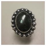 Sterling Silver Jade Southwest Ring - Handmade