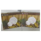 2 New In Box 4-Piece Embossed Dish Sets