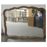 Vintage Wood Framed Wall Mirror - 43" x 33"