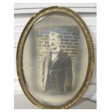 Vintage Oval Frame & Vtg Photo Print
