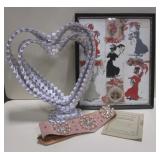 F.E. Christy Lady Print Collage & Paper Heart Art