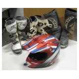 Motocross Lot - RocketA Helmet & 3 Pairs Of Boots