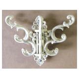 5 White Adjustable Iron Cast Coat Hooks - White