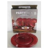 USED 12 Party Pack Red Charger Plates 13"D