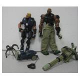 Lot Of 2 8" Tall Action Figures With Accessories