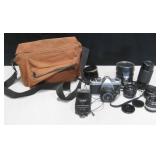 Pentax K1000 SLR Film Camera & Misc Lenses