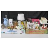 2 Large Boxes - Decor, Lamp, Glassware, etc