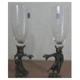 2 Cristallerie Zwiesel Germany Gothic Wine Glasses