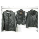 Lot Of 2 Leather Jackets & 1 Leather Vest