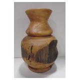 Signed Burl Wood Vase - 11" Tall