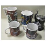 Lot of 5 Motorcycle Mugs & Steins