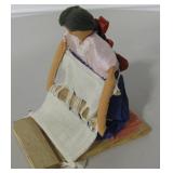 6" Navajo Weaver Doll With Loom
