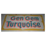 24" x 12" Gen Gem Turquoise painted Wood Sign