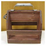 Wood 6-Pack Soda Bottle Crate w/ Opener