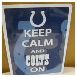 New NFL Keep Calm & Colts On Metal Sign