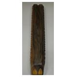 Hand Carved Double Wood Flute - 12.5" Long
