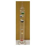12" Tall Glass & Liquid Galileo Thermometer