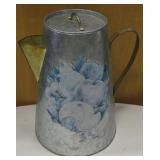 Decorative Galvanized Metal Coffee Pot - 12" Tall