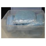 Tub w/ NIP Head Covers, Masks & Gloves