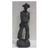 Bronze-Toned Resin Cowboy 10" Sculpture