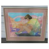37.5" x 30.5" Framed Mixed Media Southwest Art
