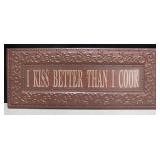 Metal 19.75" X 7.75" "Kiss" Sign