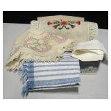 Box Lot of Vintage Fabric Items