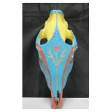 21" Long Hand Painted Skull w/ Beads - Signed