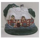 Antique Thatched Roof Cottage Cast Iron Door Stop