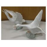 Pair Of Lladro Ceramic Geese - 5.5" Tall