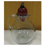 Hand Blown Glass Oil Cruet w/ Chile Pepper Stopper