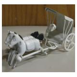4" Long Metal 2-Horse Drawn Buggy