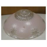 Vintage Pink & Clear Glass Ceiling Light Cover