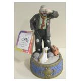7" Tall Emmett Kelly Jr. Musical Figurine- Works