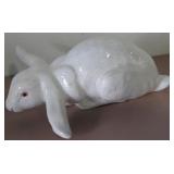 White Glazed Terra Cotta Rabbit - 19.5" Long