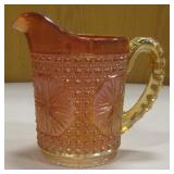 Vintage Carnival Glass Small Pitcher 6" Tall