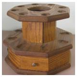 Wood Pipe Stand For 8 Pipes w/ Storage