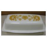 Vtg Pyrex Milk Glass Covered Butter Stick Dish