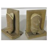 5" Vintage Wood Boot Bookends